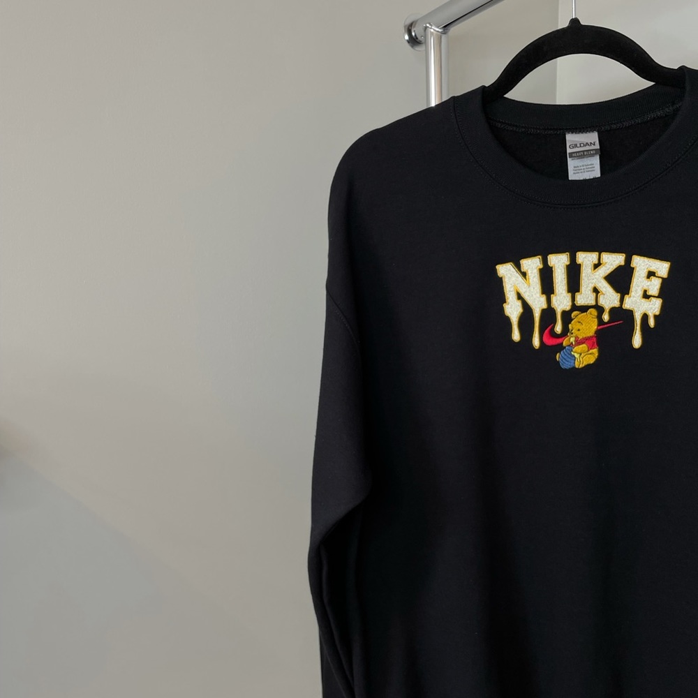 Pooh Bear x Nike Custom Embroidered Crewneck Sweater